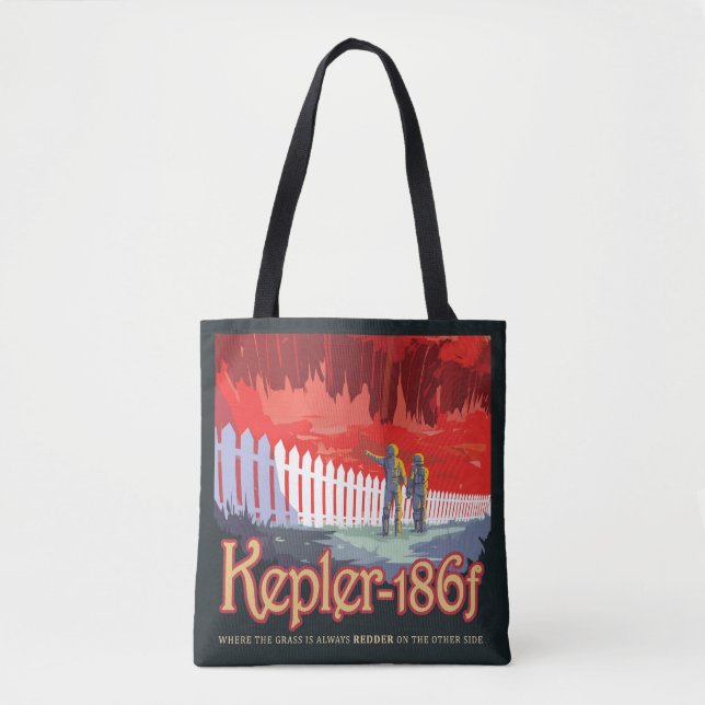 Tote Bag Poster De L'Espace Rétro De Kepler-186f. (Devant)