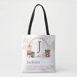 Tote Bag Poster de monogramme personnalisé pour animaux de