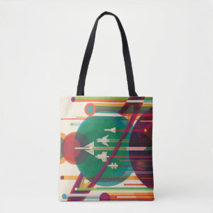 Tote Bag Poster de Voyage Espace Rétro - Système Solaire Gr