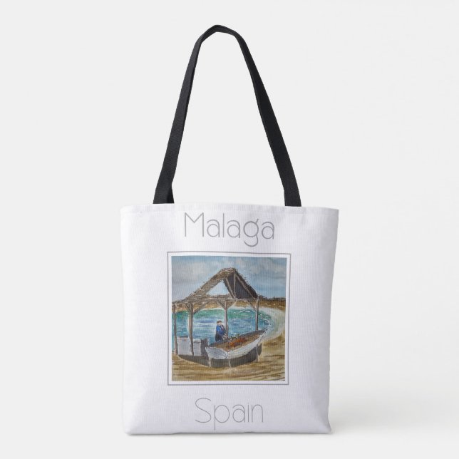 Tote Bag Poster de voyage pour Malaga Espagne (Dos)