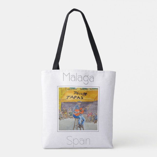 Tote Bag Poster de voyage pour Malaga Espagne (Dos)