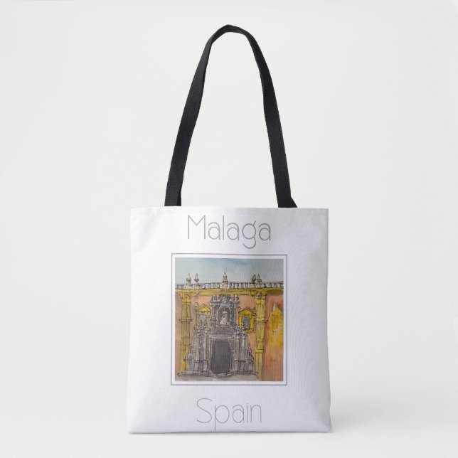 Tote Bag Poster de voyage pour Malaga Espagne (Devant)