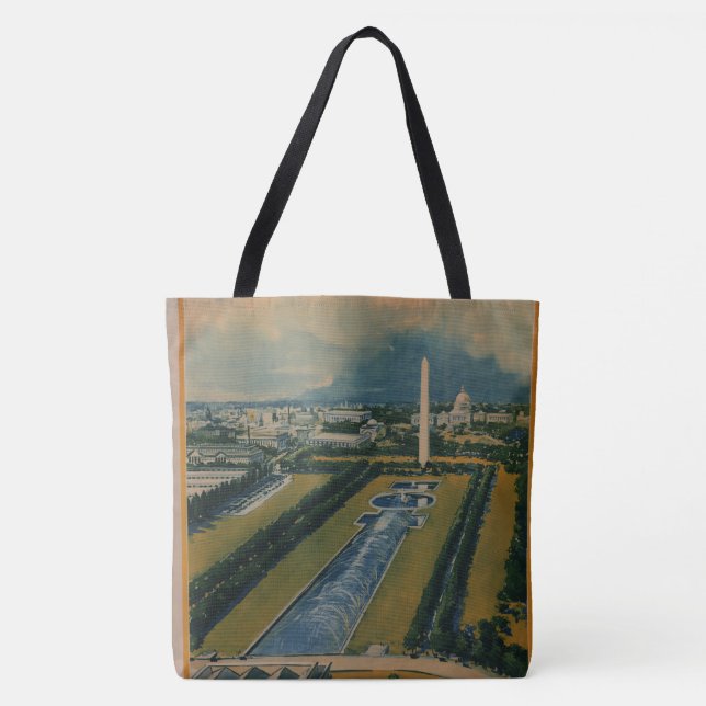 Tote Bag Poster de voyage vintage Washington DC (Devant)