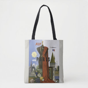 Tote Bag Poster du Vintage voyage Fly Paris France
