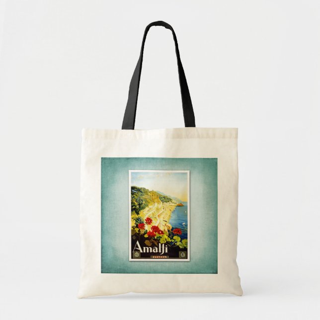 Tote Bag Poster vintage Amalfi Italie de voyage (Devant)