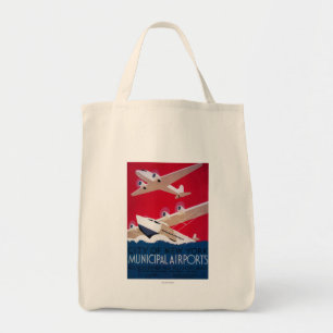 Tote Bag Poster vintage municipal d'aéroport de New York
