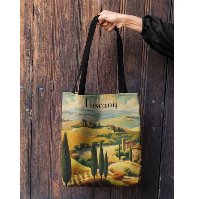 Tote Bag Poster Vintage voyage Campagne toscane (Créateur téléchargé)