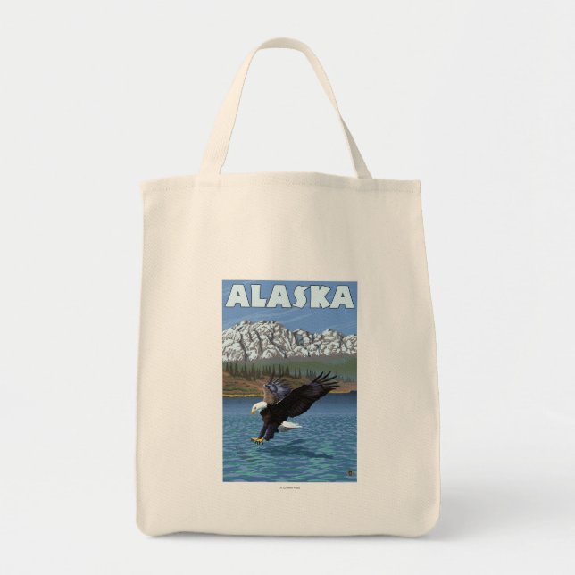 Tote Bag Poster Vintage voyage de l'aigle AlaskaBald (Devant)