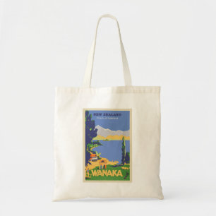Tote Bag Poster Vintage voyage de Wanaka, Nouvelle-Zélande