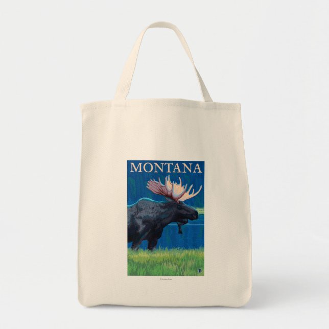 Tote Bag Poster Vintage voyage MontanaMoose (Devant)