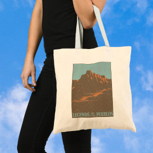 Tote Bag Poster Vintage voyage, Taos Pueblos, Nouveau-Mexiq