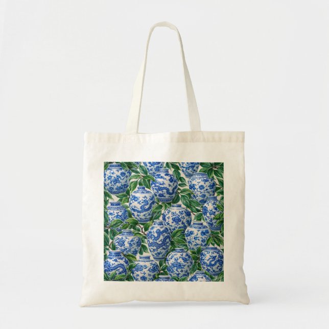 Tote Bag Pot à gingembre en porcelaine chinoise bleue (Devant)
