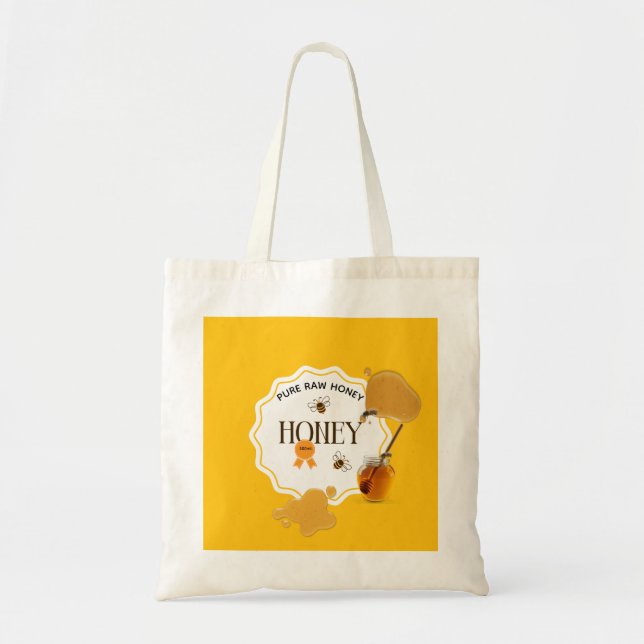 Tote Bag Pot de miel Abeille à miel Nid d'abeilles Apiary (Devant)