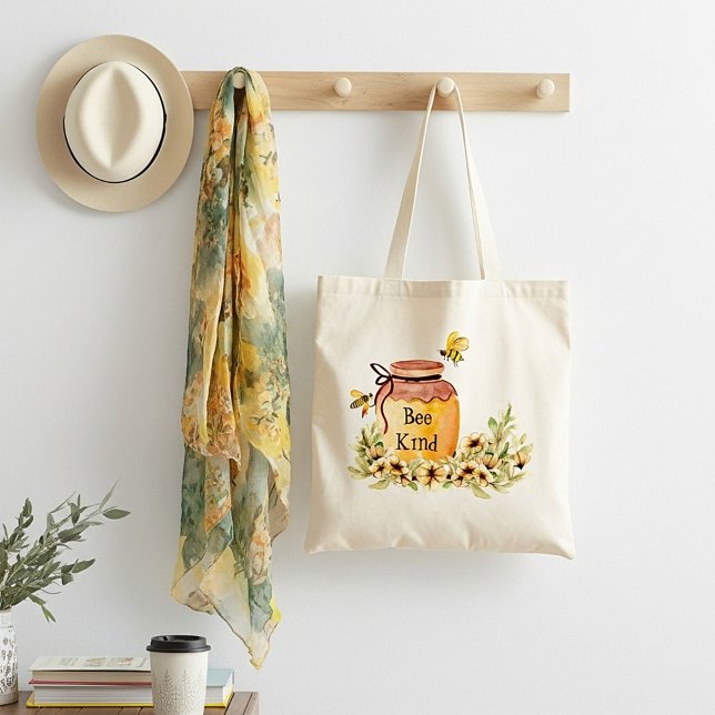 Tote Bag Pot de miel Bee kind  (Créateur téléchargé)