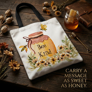 Tote Bag Pot de miel Bee kind