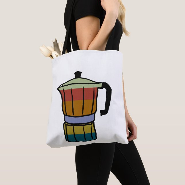 Tote Bag Pot Moka Retro (De près)