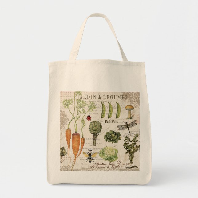 Tote Bag potager français vintage moderne (Devant)