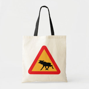 Tote Bag Poteau de signalisation suédois d'orignaux de