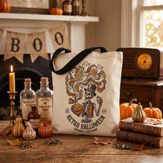 Tote Bag Potion effrayant de squelette rétro Halloween