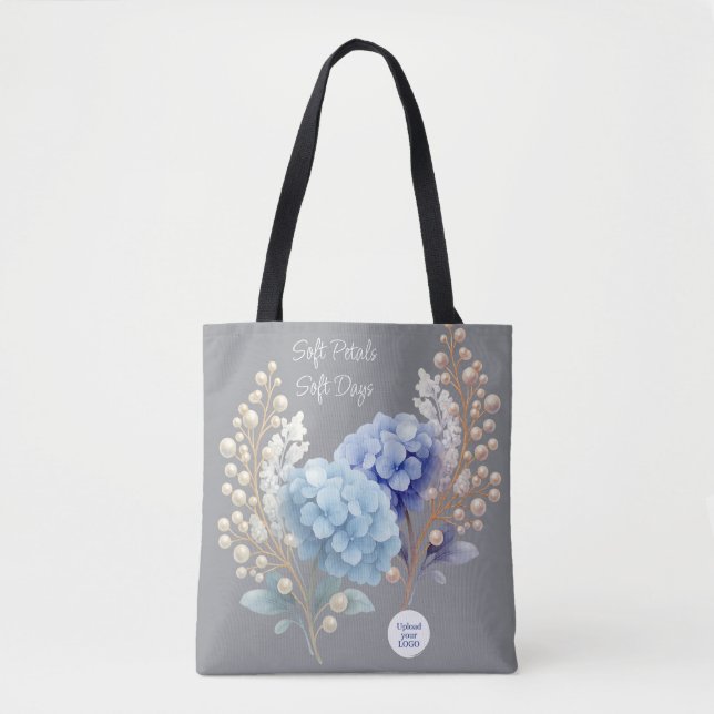 Tote Bag Poudre Blue Hydrangea Aquarelle Fidélité du client (Devant)