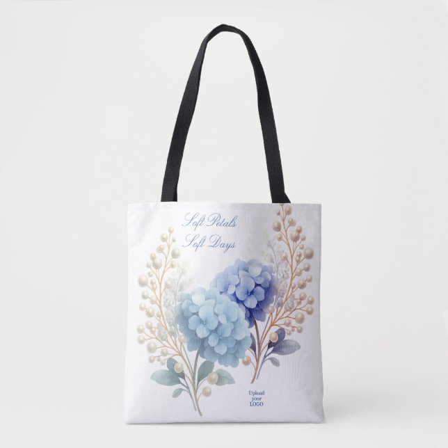Tote Bag Poudre Blue Hydrangea Aquarelle Fidélité du client (Devant)