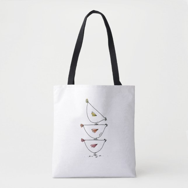 Tote Bag Poules Empilées (Devant)