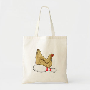 Tote Bag Poulet au Bowling avec épingle de Bowling