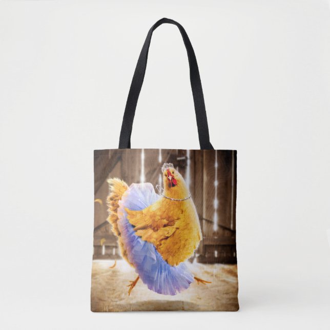 Tote Bag Poulet dans un tutu (Devant)