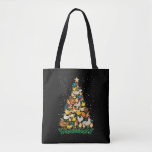 Tote Bag Poulet de Noël Pin Arbre Drôle Producteur De Poule