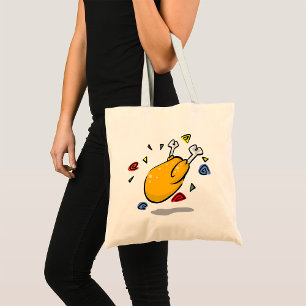 Tote Bag Poulet rôti de dessin animé drôle qui tombe