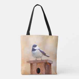Tote Bag Poulet sur la peinture d'oiseaux