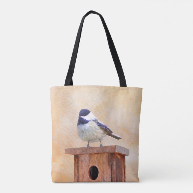Tote Bag Poulet sur la peinture d'oiseaux (Dos)