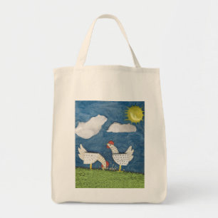 Tote Bag Poulets dans le triage - photo diorama