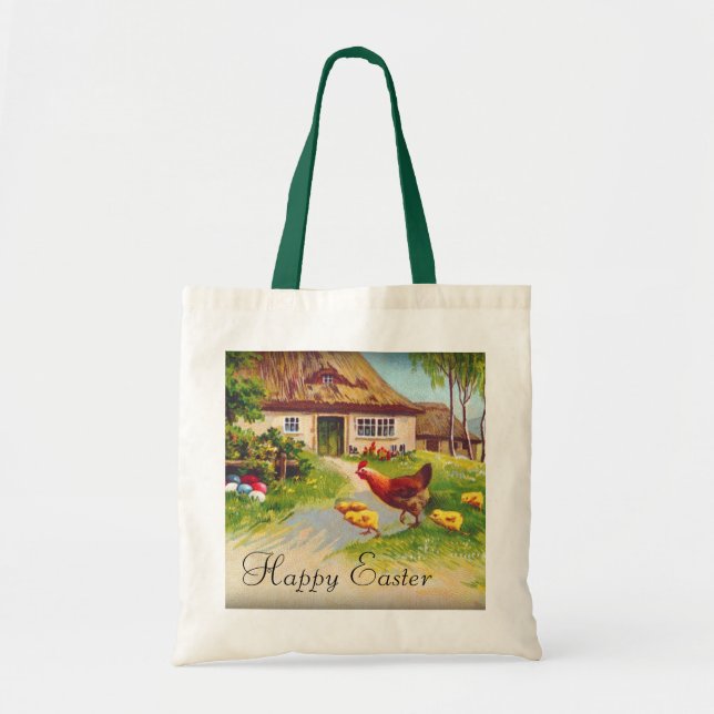Tote Bag Poulets et oeufs de Pâques (Devant)