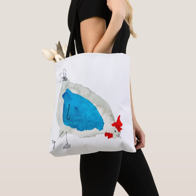 Tote Bag Poulets mignons aquarelle (De près)
