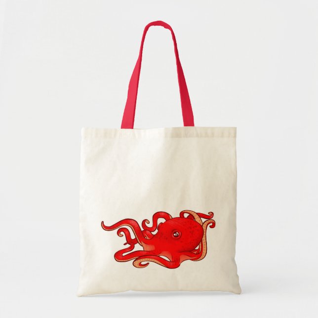 Tote Bag Poulpe rouge (Devant)