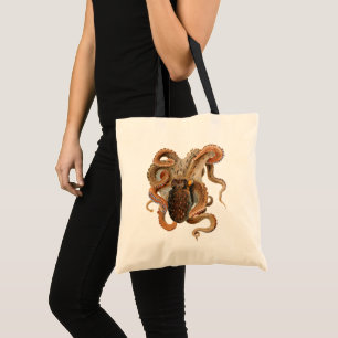 Tote Bag Poulpe Vulgaris, Animaux de la Vie Marine Vintage
