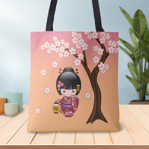 Tote Bag Poupée de Sakura Kokeshi - fille de geisha