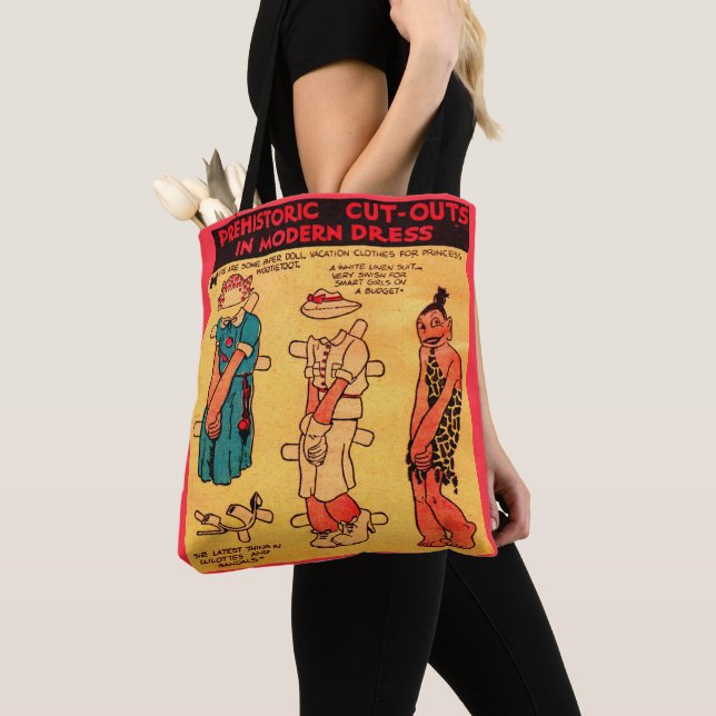 Tote Bag Poupée en papier de bande dessinée des années 1930 (De près)