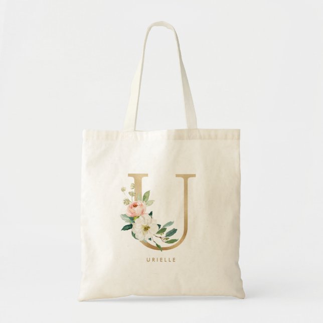 Tote Bag Poupée Fleurie Lettre U Monogramme Demoiselle d'Ho (Devant)