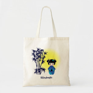 Tote Bag Poupée japonaise kokeshi au bambou au lever du so