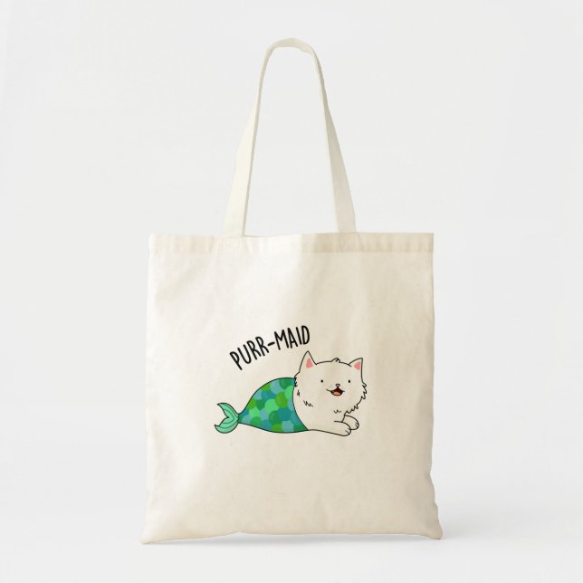 Tote Bag Poupée Maid Funny Kitty Chat Sirène Pun (Devant)