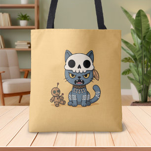 Tote Bag Poupée Vaudou Chat Sorcière Jaune