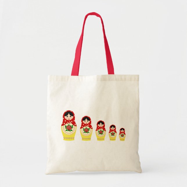 Tote Bag Poupées de Matryoschka rouges (Devant)