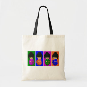 Tote Bag Poupées mignonnes de Kokeshi d'art de bruit