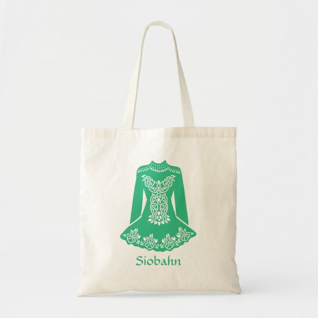 Tote Bag Pour Danseurs Irlandais Robe de Danse Verte Person (Devant)