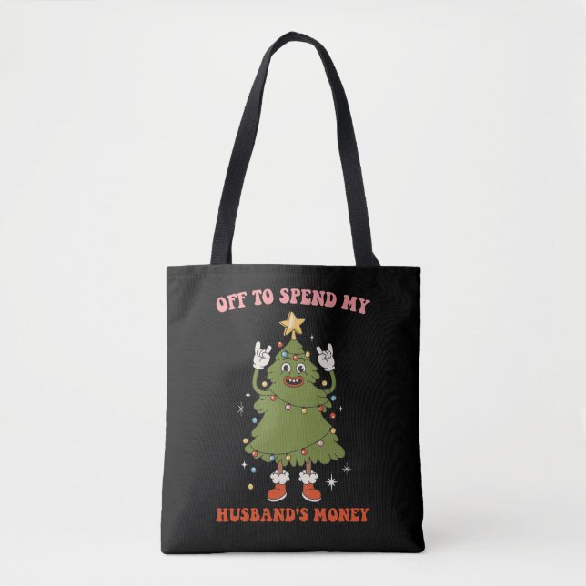 Tote Bag Pour dépenser l'argent de mon mari Épouse de Noël (Devant)