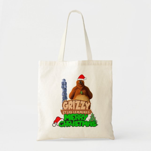 Tote Bag Pour Hommes Femmes Grizzy De Noël Et Lemmings Aw (Devant)