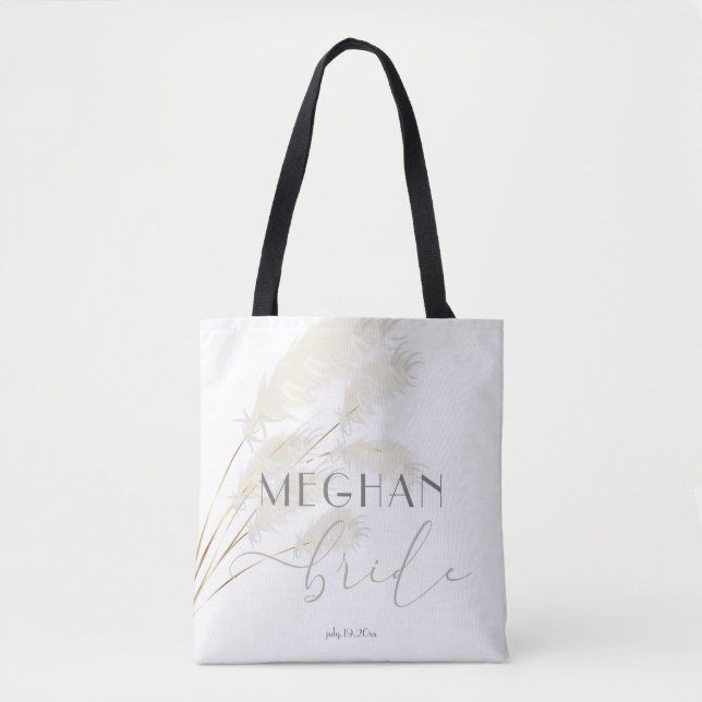 Tote Bag Pour la mariée ivoire Pampas herbe (Devant)
