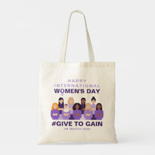 Tote Bag Pourpre Donner Pour Gagner Journée Internationale